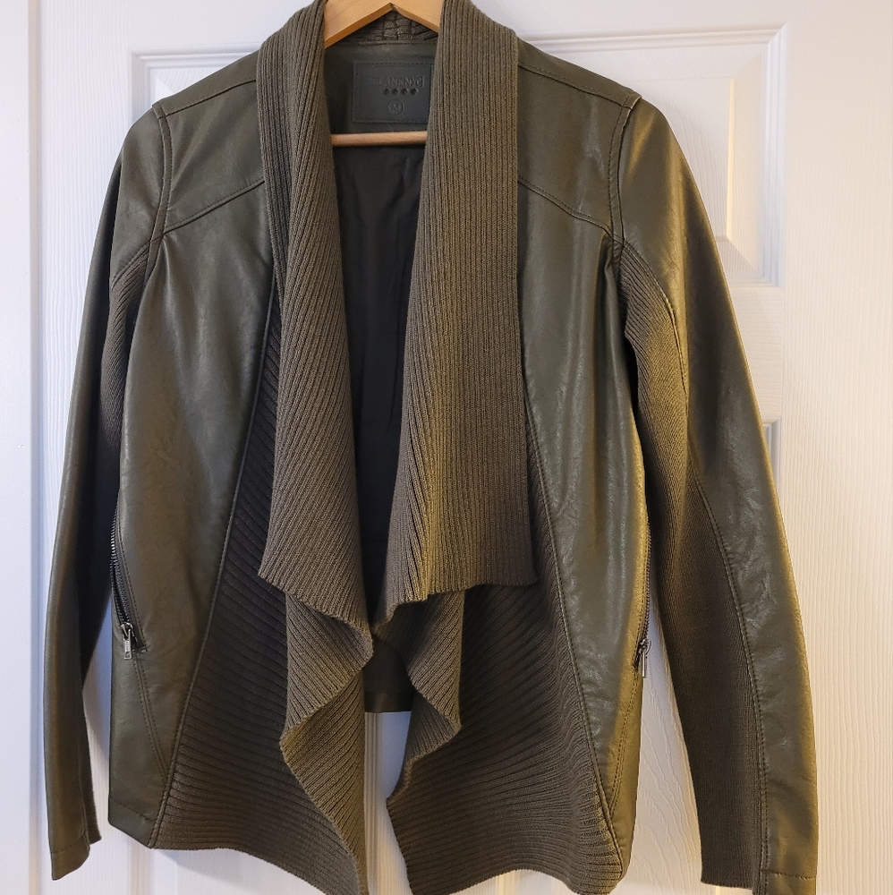 Blank NYC faux leather jacket cardigan